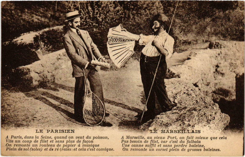 Carte postale ancienne Marseille - La Parisien - Le Marseillais à Marseille