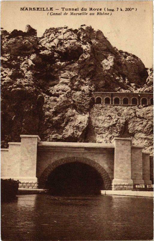 Carte postale ancienne Marseille - Tunel du Rove à Marseille