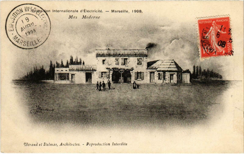 Carte postale ancienne Marseille - Expo International d'Electricite Mas Moderne à Marseille