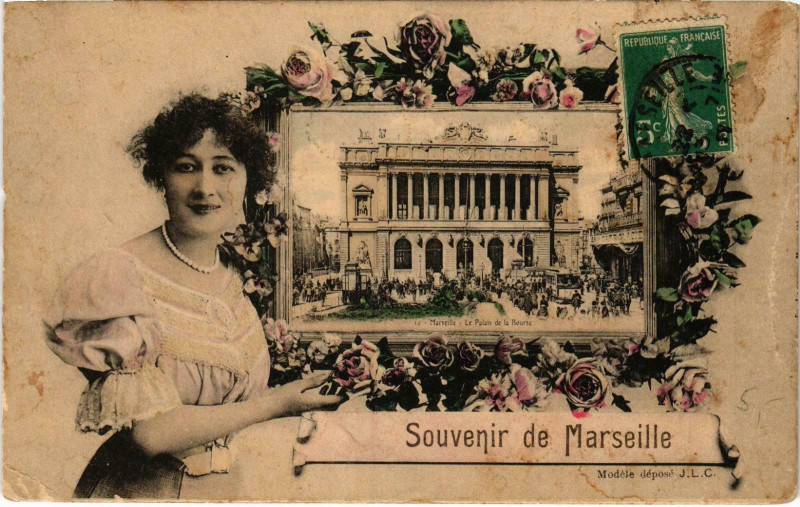 Carte postale ancienne Marseille - Souvenir de Marseille à Marseille