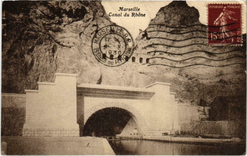 Carte postale ancienne Canal du Rhône à Marseille 16e Arrondissement