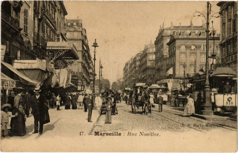 Carte postale ancienne Marseille - Rue Noailles à Marseille