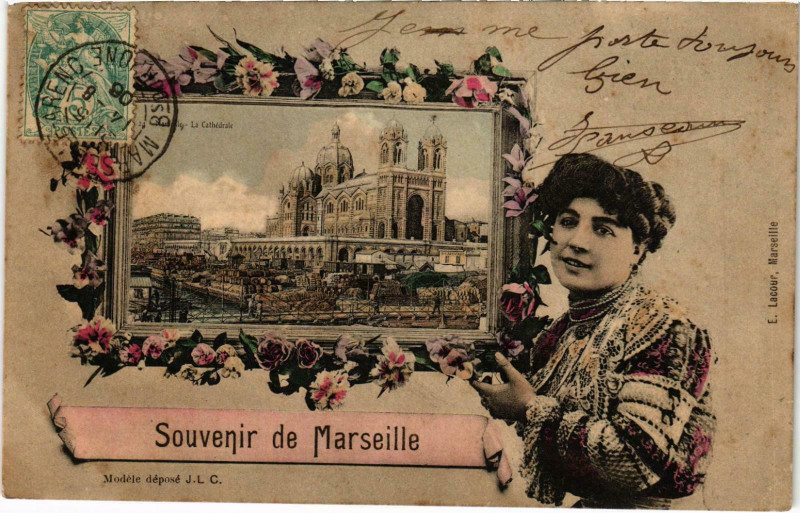 Carte postale ancienne Marseille - Souvenir de Marseille à Marseille