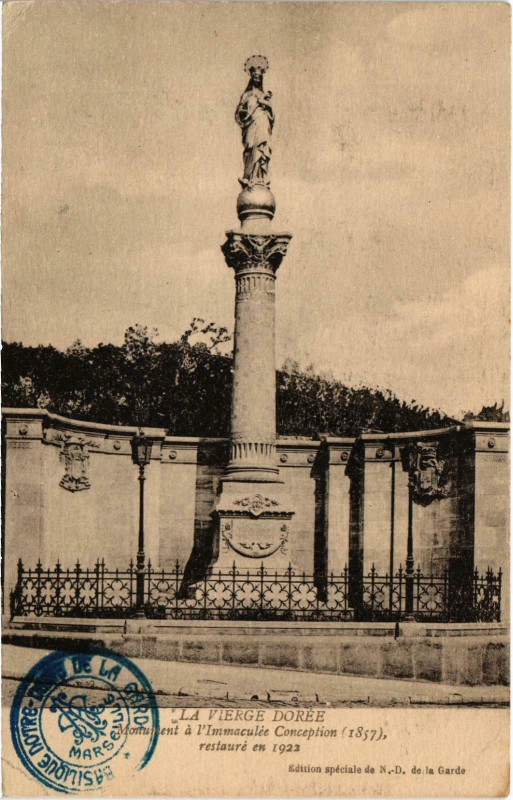 Carte postale ancienne Marseille - La Vierge Doree à Marseille