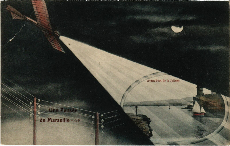 Carte postale ancienne Marseille - Une Pensee de Marseille à Marseille