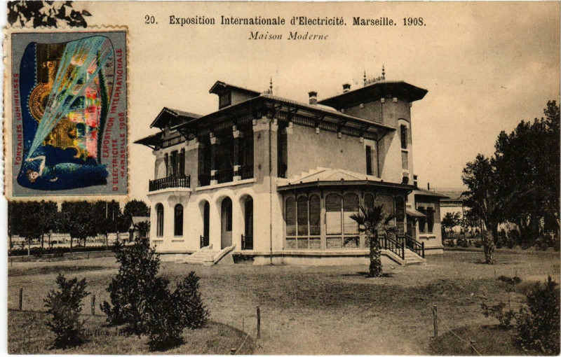 Carte postale ancienne Marseille - Expo. Internationale d'Electricite Maison Moderne à Marseille