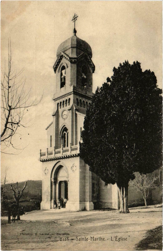 Carte postale ancienne Marseille - Ste-Marthe L'Eglise à Marseille