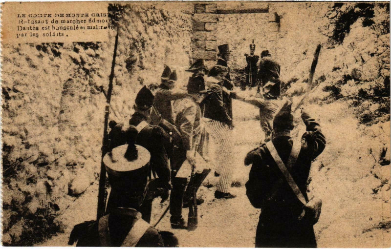 Carte postale ancienne Marseille - Le Comte de Monte Cristo Retusant de marcher à Marseille