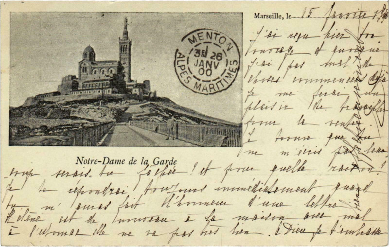 Carte postale ancienne Marseille - N.-D. de la Garde à Marseille