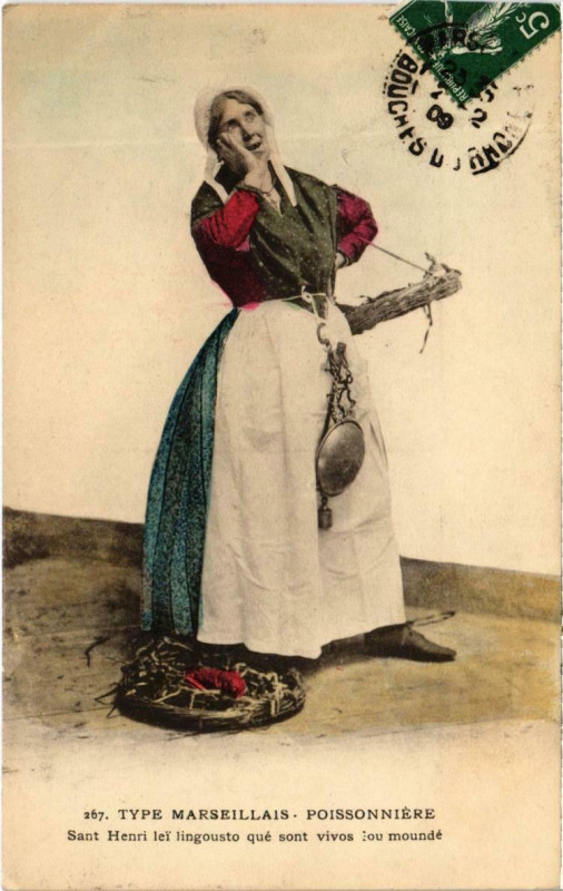 Carte postale ancienne Marseille - Type Marseillais Poissonniere Sant Henri lei à Marseille