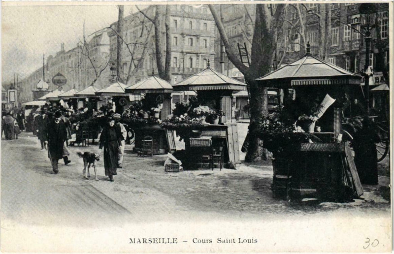 Carte postale ancienne Marseille - Cours St-Louis à Marseille