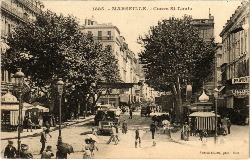 Carte postale ancienne Marseille - Cours St-Louis à Marseille