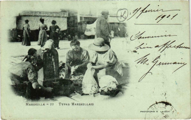 Carte postale ancienne Marseille - Types Marseillais à Marseille