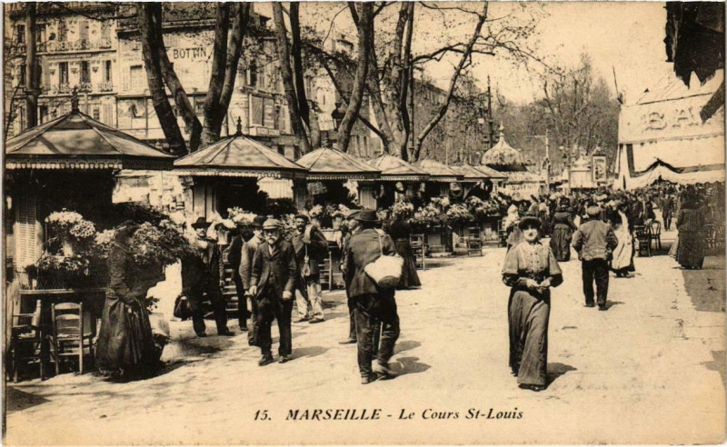 Carte postale ancienne Marseille - Le Cours St-Louis à Marseille
