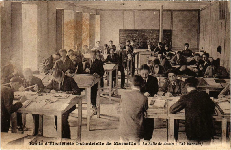 Carte postale ancienne Marseille - Ecole d'Electricite Industrielle La Salle de à Marseille