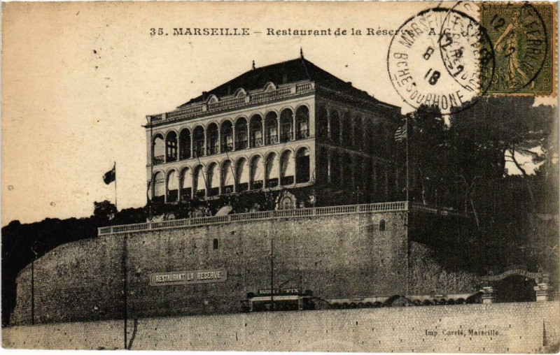 Carte postale ancienne Marseille - Restaurant de la Reserve à Marseille