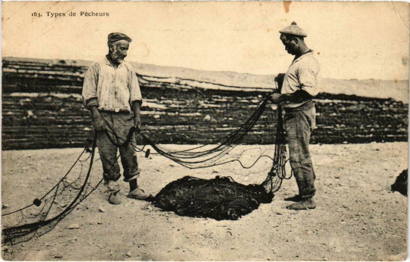 Carte postale ancienne Marseille - Types de Pecheurs à Marseille