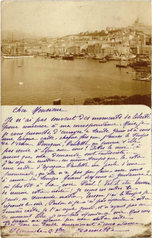 Carte postale ancienne Marseille - Le Port Vue générale carte photo à Marseille