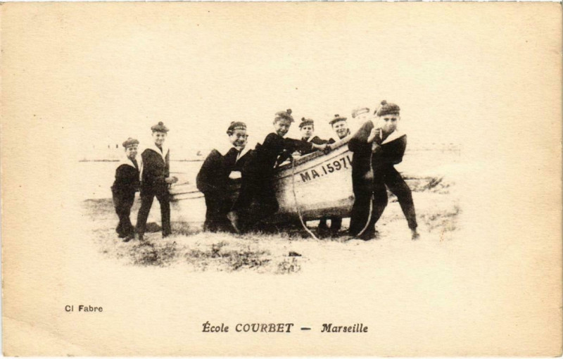 Carte postale ancienne Marseille - Ecole Courbet à Marseille