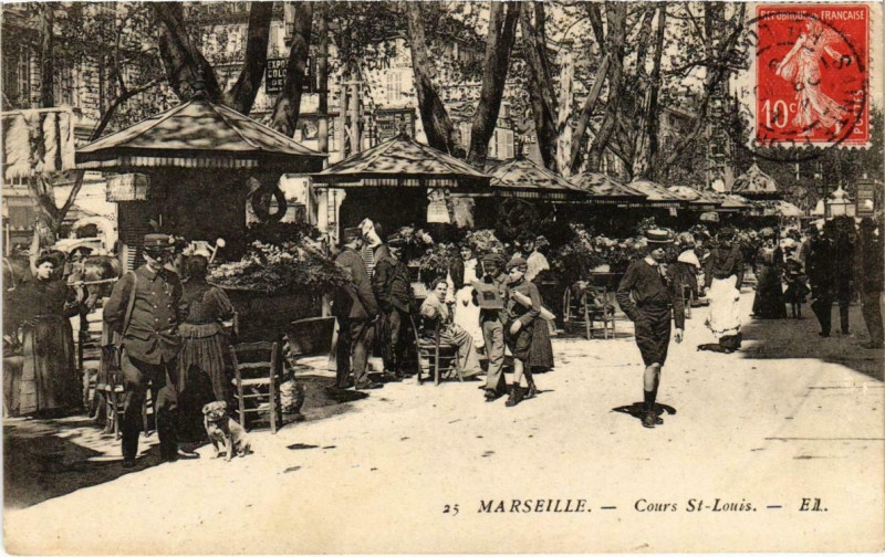Carte postale ancienne Marseille - Cours St-Louis à Marseille