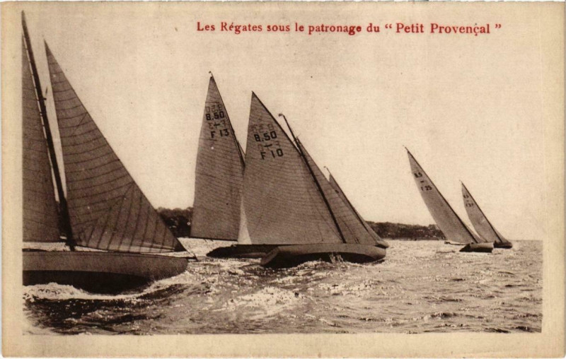Carte postale ancienne Marseille - Les Regates sous le patronge du Petit Provencal à Marseille