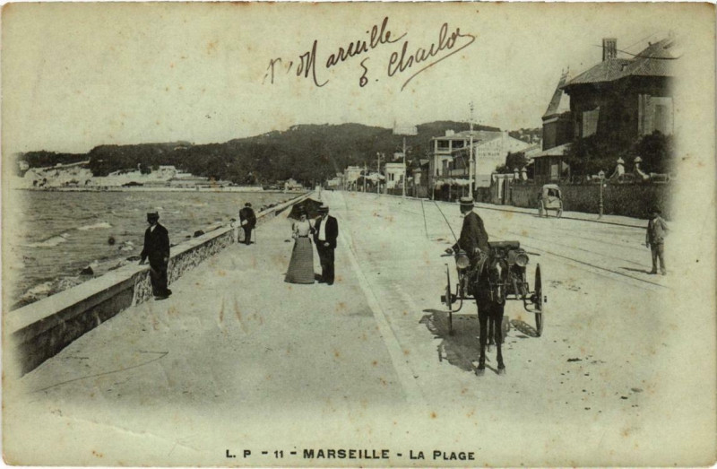 Carte postale ancienne Marseille - La Plage à Marseille