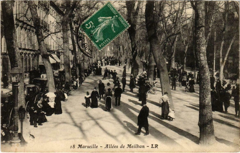 Carte postale ancienne Marseille - Allees de Meilhan à Marseille