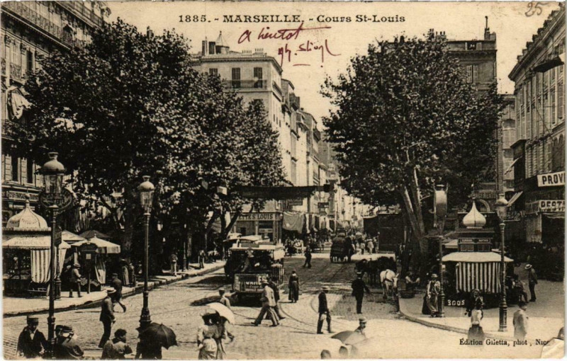 Carte postale ancienne Marseille - Cours St-Louis à Marseille