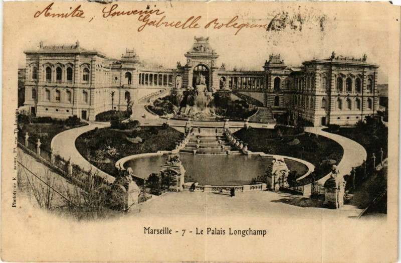 Carte postale ancienne Bouches-en-Rhone Marseille Palais Longchamp à Marseille