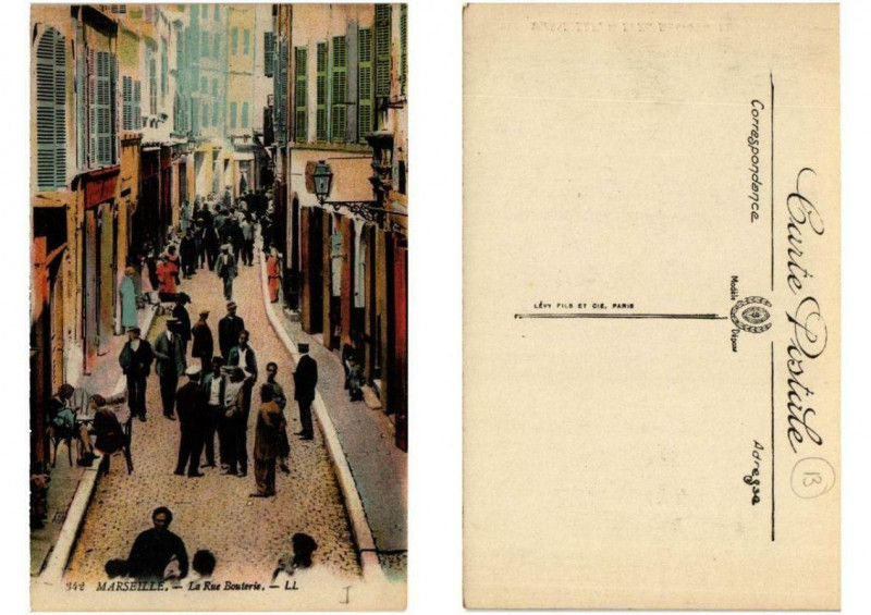 Carte postale ancienne Marseille La Rue Bouterie. 342 Ll. à Marseille
