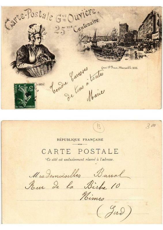 Carte postale ancienne Marseille Quai St-Jean Carte postale Gve Ouviere 25me Centenaire à Marseille
