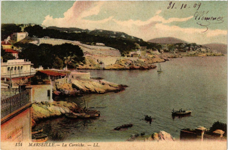 Carte postale ancienne Marseille La Corniche . à Marseille