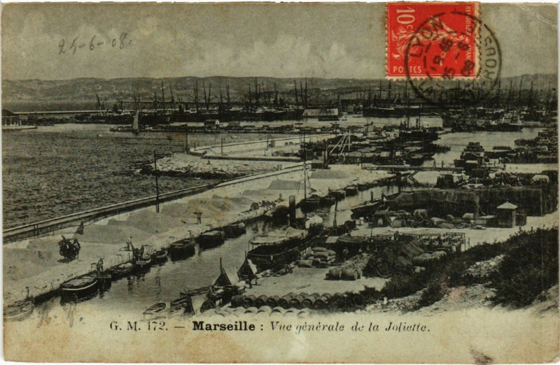 Carte postale ancienne Marseille Vue générale de la Joliette à Marseille