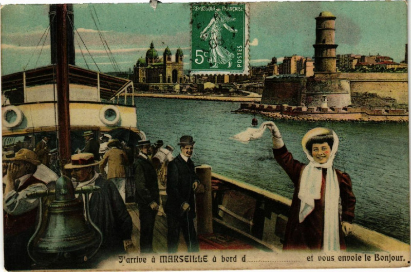 Carte postale ancienne Marseille Souvenir à Marseille