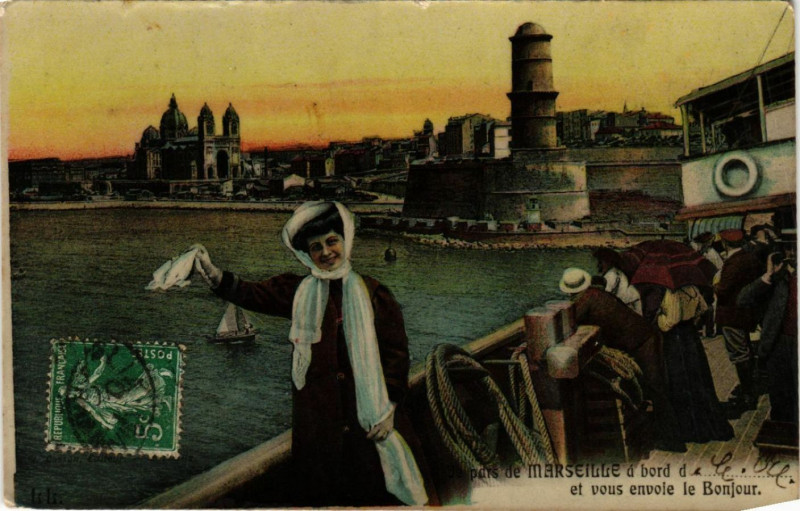 Carte postale ancienne Marseille Souvenir à Marseille