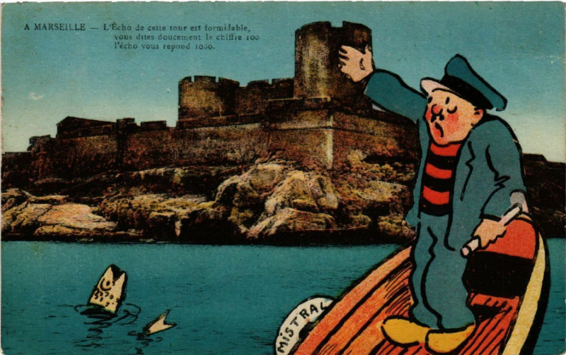 Carte postale ancienne Marseille Souvenir à Marseille