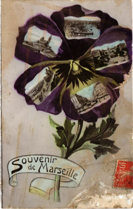 Carte postale ancienne Marseille Souvenir à Marseille
