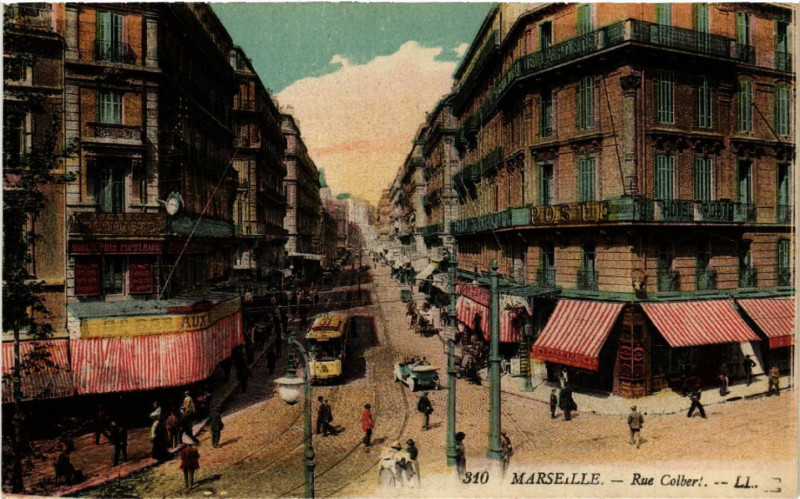 Carte postale ancienne Marseille Rue Colbert à Marseille