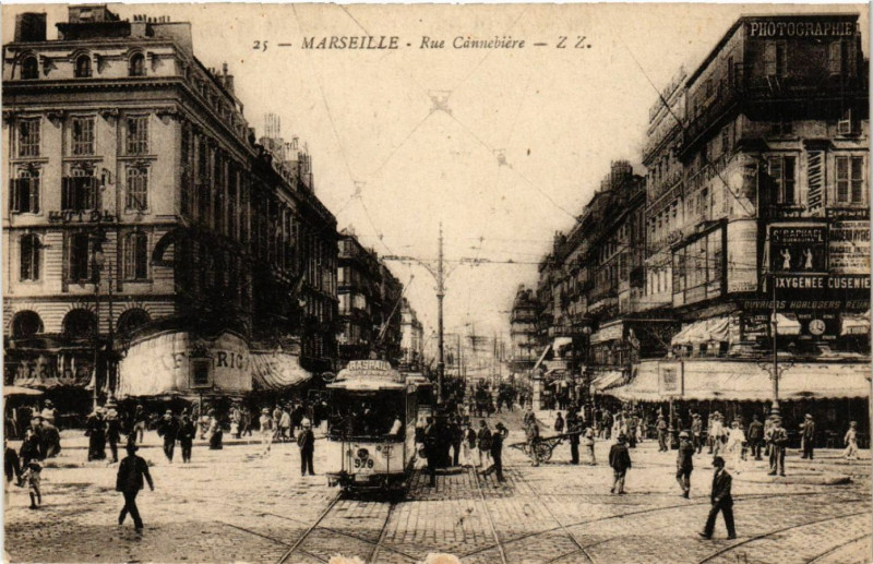 Carte postale ancienne Marseille Rue Cannebiere à Marseille