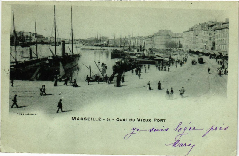 Carte postale ancienne Marseille Quai du Vieux Port à Marseille