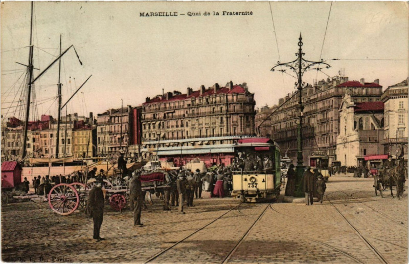Carte postale ancienne Marseille Quai de la Fraternite à Marseille
