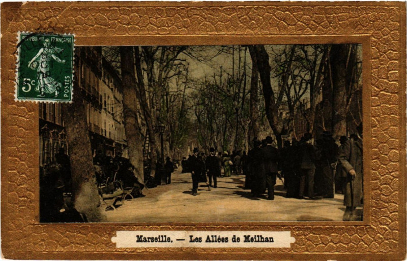Carte postale ancienne Marseille Les Allees de Meilhan à Marseille