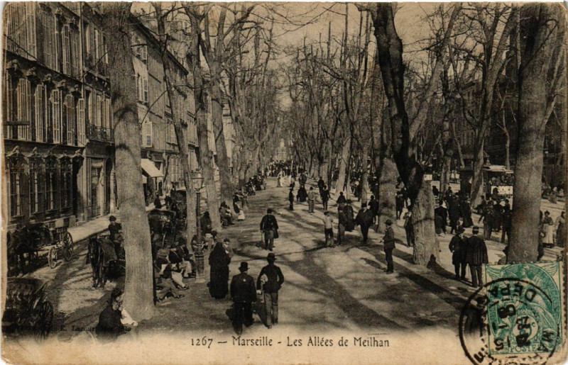 Carte postale ancienne Marseille Les Allees de Meilhan à Marseille