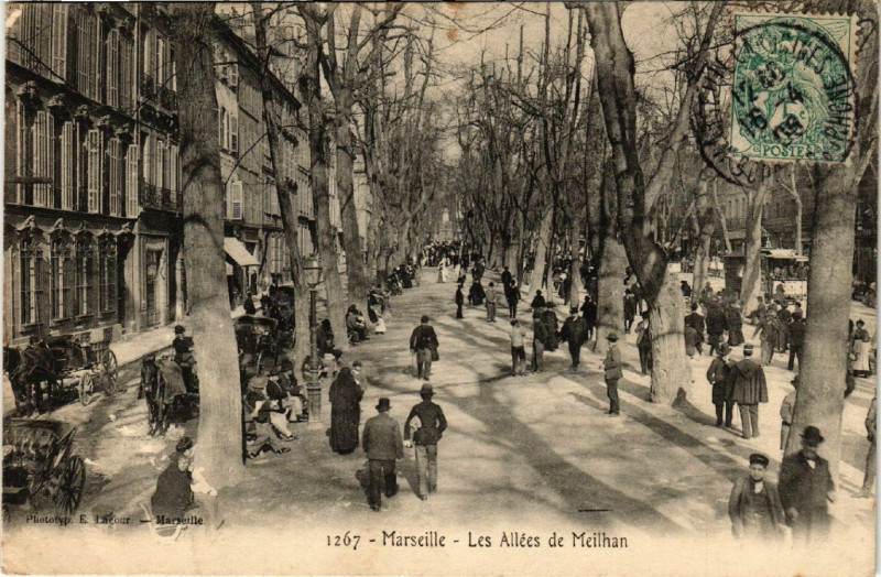 Carte postale ancienne Marseille Les Allees de Meilhan à Marseille