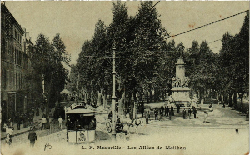 Carte postale ancienne Marseille Les Allees de Meilhan à Marseille