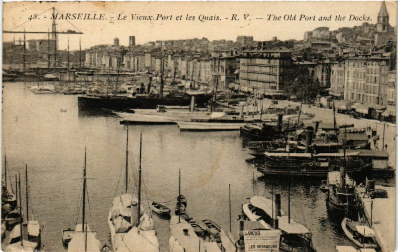 Carte postale ancienne Marseille Le Vieux Port et les Quais à Marseille