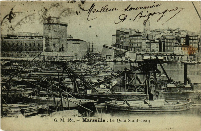 Carte postale ancienne Marseille Le Quai St-Jean à Marseille