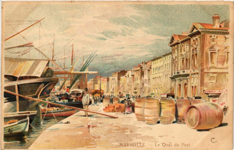 Carte postale ancienne Marseille Le Quai du Port à Marseille