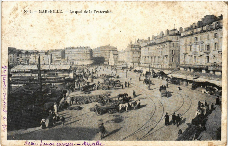 Carte postale ancienne Marseille Le Quai de la Fraternite à Marseille