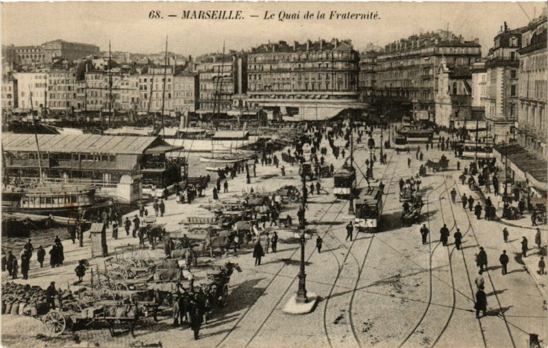 Carte postale ancienne Marseille Le Quai de la Fraternite à Marseille